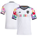 【公式グッズ】MLS アースクエイクス プレマッチトップ Adidas(アディダス) メンズ ホワイト (ADI F23 Men's Pride Pre-Match Top)(4)