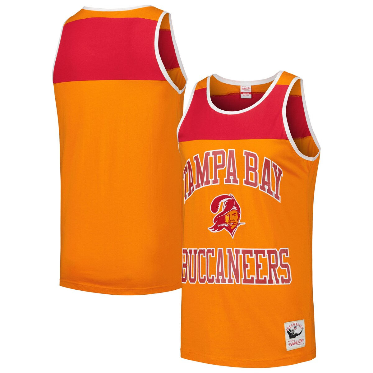 NFL バッカニアーズ タンクトップ Mitchell & Ness（ミッチェル＆ネス） メンズ オレンジ (NFL HERITAGE COLOR BLOCKED TANK TOP)