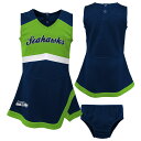 【公式グッズ】NFL シーホークス チアドレス Outerstuff(アウタースタッフ) トドラー ネイビー (23 Juvenile Cheer Captain Jumper Dress)