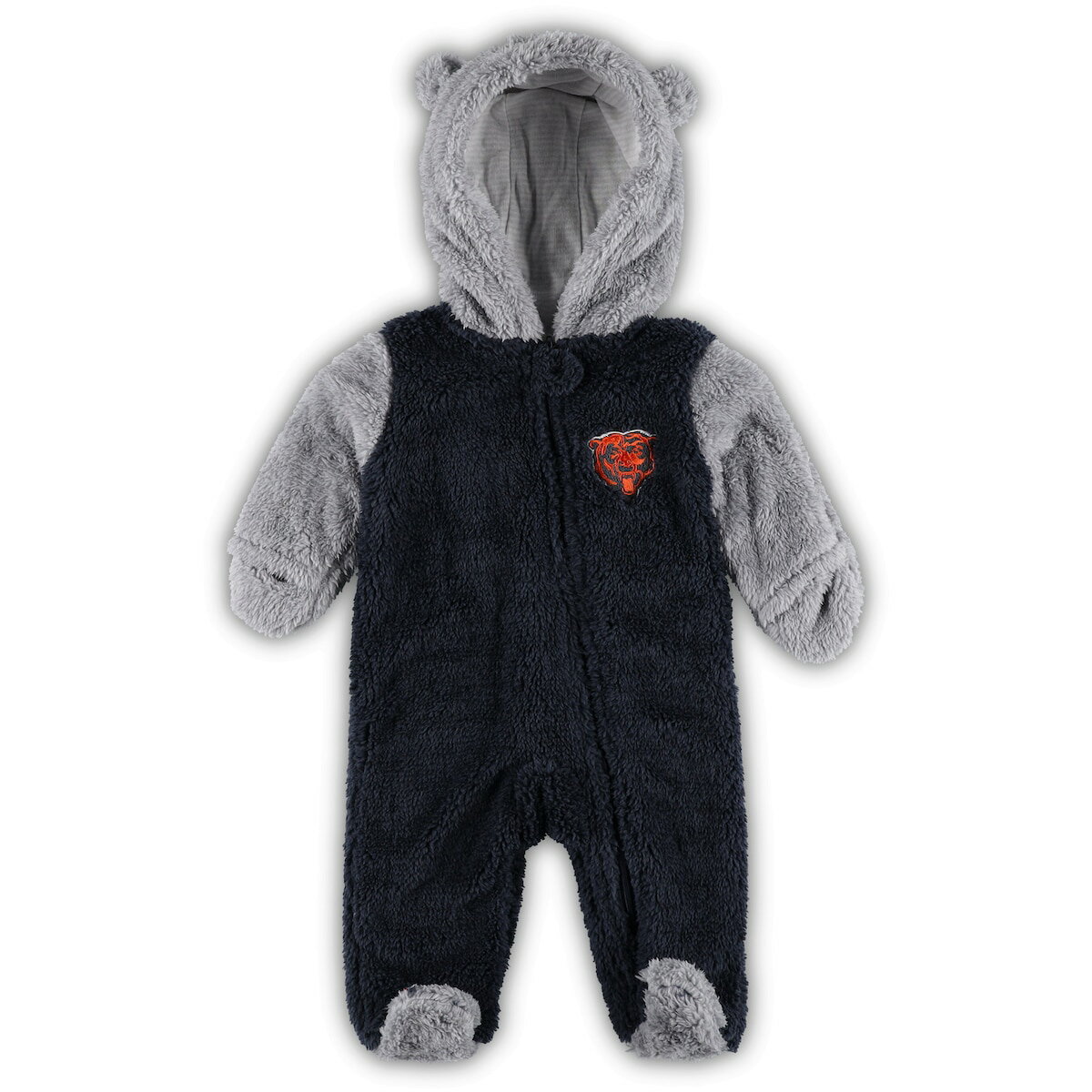 NFL ベアーズ ロンパース Outerstuff(アウタースタッフ) ベビー ネイビー (22 Newborn Game Nap Teddy Fleece Bunting Pram)