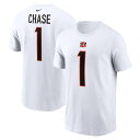 【公式グッズ】NFL ベンガルズ ジャマー・チェイス ネーム&ナンバー Tシャツ Nike/ナイキ メンズ ホワイト (23 Men's Nike Player N&N SST)