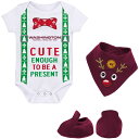 NFL コマンダーズ キッズ用ワンジーセット Outerstuff（アウタースタッフ） ベビー ホワイト (20 Newborn My Little Present Creeper Bib & Bootie)