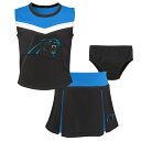 NFL パンサーズ ワンピース Outerstuff（アウタースタッフ） トドラー ブラック (23 Juvenile Spirit Cheer 3 Piece Cheerleader Set)