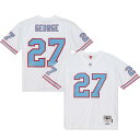 You're a massive Tennessee Oilers fan and also loved watching Eddie George play. Now you can show off your fandom for both when you get this Eddie George Tennessee Oilers Legacy replica jersey from Mitchell & Ness. It features distinctive throwback Tennessee Oilers graphics on the chest and back, perfect for wearing at a home game. By wearing this jersey, you'll be able to feel like you're reliving some of the great plays that Eddie George accomplished to lead the Tennessee Oilers to glory.Sublimated rib-knit sleeve insertsJersey Color Style: WhiteSide splits at waist hemMaterial: 100% PolyesterFabric applique sewn onShort sleevesMachine wash, line dryEmbroidered twill graphicsOfficially licensedReplicaEmbroidered NFL Shield at collarWoven tags at bottom hemImportedMesh fabricV-neckBrand: Mitchell & Ness