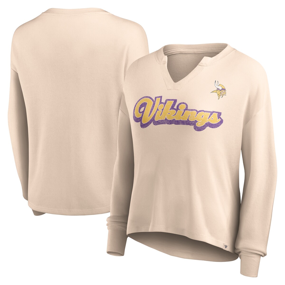 NFL バイキングス 長袖 Tシャツ Fanatics（ファナティクス） レディース (23 Women 039 s Go For It Light Weight LS Notch Neck Tee)