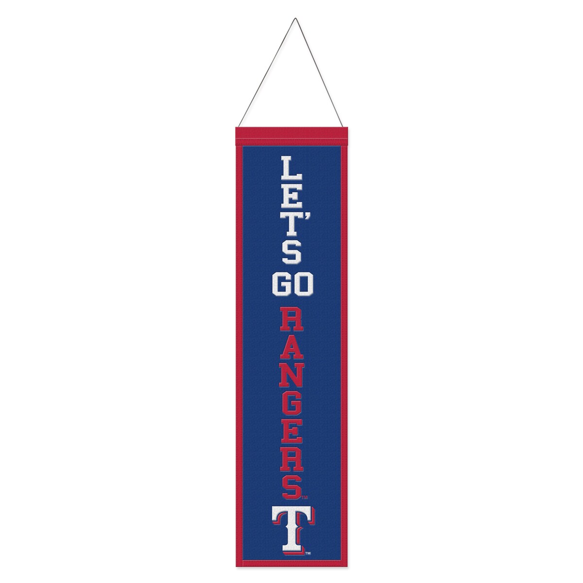 【公式グッズ】MLB レンジャーズ ペナント ウィンクラフト (8X32 Wool Banner Slogan)