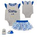 NFL ラムズ ベビー服 3点 セット Outerstuff（アウタースタッフ） ベビー ヘザーグレイ (23 Newborn All Dolled Up S/S Creeper Skirt and Bootie Set)