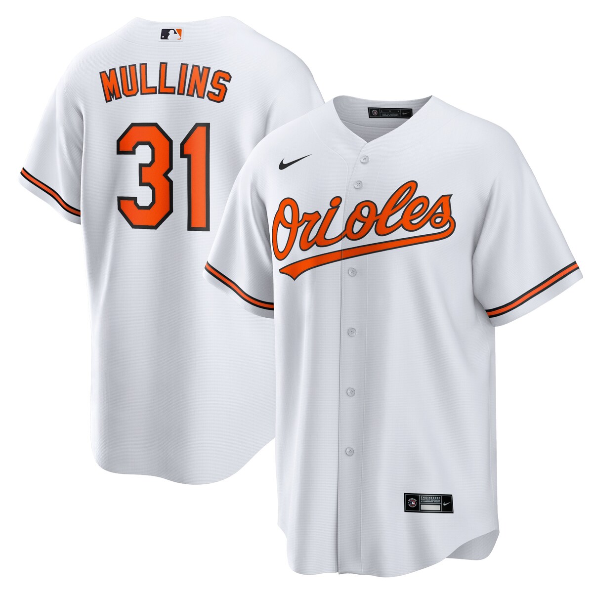 You're the type of Baltimore Orioles fan who counts down the minutes until the first pitch. When your squad finally hits the field, show your support all game long with this Cedric Mullins Replica Player Jersey from Nike. Its classic full-button design features the name and number of your favorite player in crisp heat-applied graphics, leaving no doubt you'll be along for the ride for all 162 games and beyond this season.ReplicaStandard fitRounded hem with satin woven jock tagShort sleeveMLB Batterman logo on back neckFull-button frontMachine wash, tumble dry lowOfficially licensedImportedBrand: NikeShort sleeveMaterial: 100% PolyesterHeat-applied twill team and player details