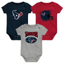 NFL テキサンズ ロンパースセット Outerstuff アウタースタッフ ベビー ネイビー 22 Infant Game On 3 Piece Creeper Set 