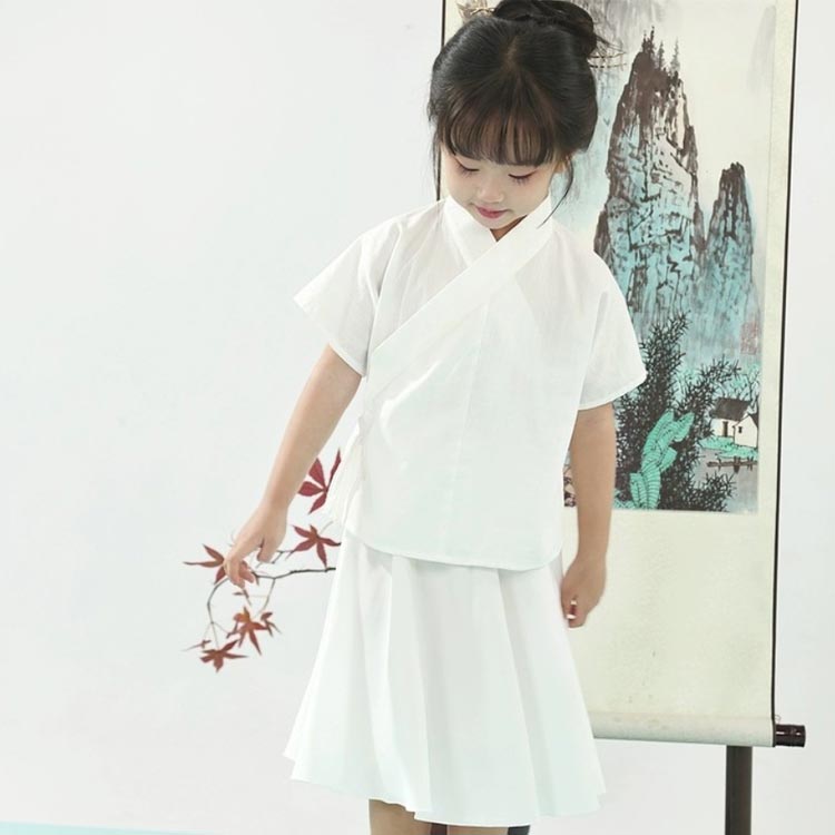 衿付き 半袖 簡単 和装 着物 半襦袢 子供 速乾 インナー ガールズ ホワイト 子供用...