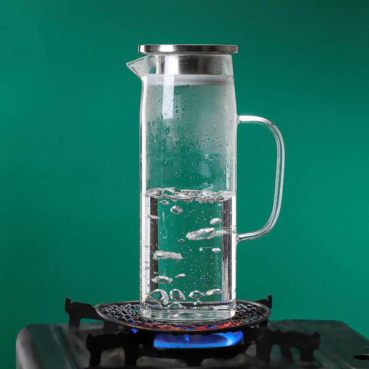 麦茶ポット ピッチャー ガラスピッチャー ティーポット 耐熱 直火 1500ml ガラスケ...