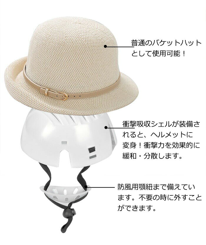 UVカット ヘルメット 自転車 帽子型ヘルメット レディース 夏用 ハット型ヘルメッ...