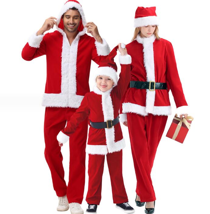 クリスマス コスプレ 衣装 親子ペア サンタコス 家族お揃い サンタクロース コスチューム 大人用 キッズ用 変身仮装 レッド 親子コーデ カップル