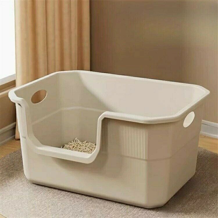 猫用トイレ 大型 オープンタイプ 大きい猫 多猫 トイレ本体 簡単掃除 清潔 飛散防...