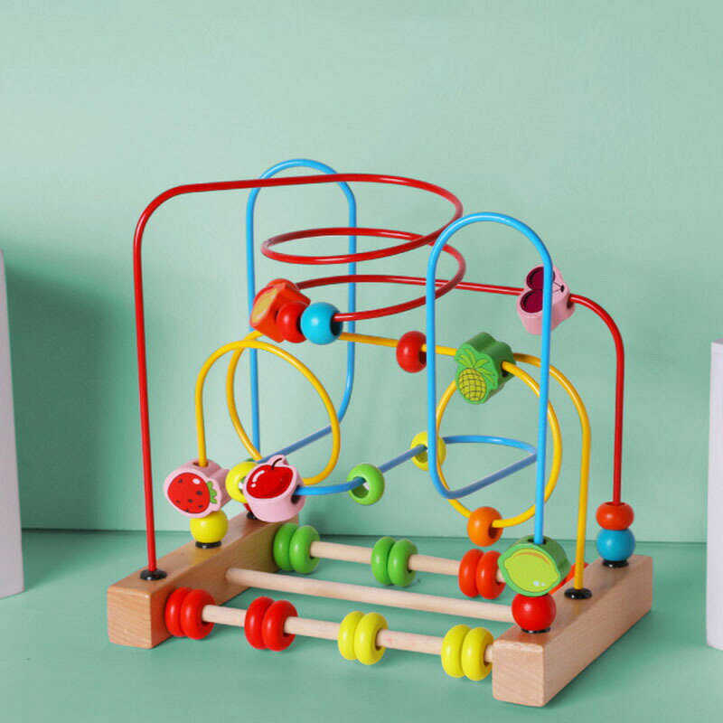 子供おもちゃ 木製 積み木 モンテッソーリおもちゃ ルーピング ビーズコースター 動物 知育玩具 指先訓練 キッズ ギアリンケージ 知育ボックス 歳以上 対象年齢：6 キッズおもちゃ