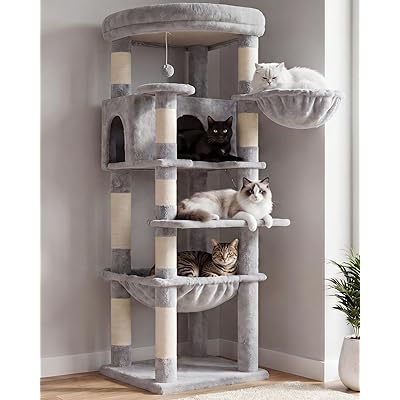 キャットタワー 据え置き コーナー型 大型猫対応 135cm 猫タワー 省スペース 多頭飼い対応 ハンモック付き 猫ハウス付き 爪とぎポール 麻紐 見晴台付き 安定性 おしゃれ キャットツリー 隠れ家付き 室内猫用 ストレス解消 運動不足対策 ライトグレー HCT029W色ライトグレーモデルHCT029W商品説明【商品概要】【大型見晴台】高さ135cmのキャットタワーは、約45×45cmの大型ファン型見晴台付き。高い場所が好きな猫ちゃんがゆったりくつろげて、周囲を見渡しながら快適に過ごせます。取り外し可能でお手入れも簡単です。【大型ハンモック】広々としたハンモックと丸型猫バスケットを搭載。包み込まれるような寝心地で、子猫から大型猫まで快適に使用可能。多頭飼いにもおすすめの室内用キャットタワーです。【隠れ家ハウス】ふわふわ素材を使用した広々猫ハウス付き。静かに休める隠れ家空間が猫ちゃんに安心感を与え、リラックスして過ごせます。遊び場と休憩スペースを兼ね備えた設計です。【安定設計】約45×45cmの頑丈な土台を採用した据え置き型キャットタワー。コーナーに置きやすい省スペース設計で安定感抜群。転倒防止ベルト付きで、大型猫でも安心して遊べます。【遊び&運動】麻紐爪とぎポール、ポンポンおもちゃ、ステップ台付きで、猫ちゃんの運動不足やストレス解消に役立ちます。登りやすい設計で子猫やシニア猫にも優しいキャットツリーです。【商品説明】キャットタワー製品仕様 色:ベージュ、ライトグレー 素材:パーティクルボード、サイザルアサ、プラッシュ 製品サイズ:45cmx45cmx135cm 製品重量:13.4kg セット内容:キャットタワーx1、転倒防止セットx1、部品セット×1、説明書x1 組み立て:必要な部品全てと取扱説明書付【商品詳細】商品種別:ペット用品商品名:キャットタワー 据え置き コーナー型 大型猫対応 135cm 猫タワー 省スペース 多頭飼い対応 ハンモック付き 猫ハウス付き 爪とぎポール 麻紐 見晴台付き 安定性 おしゃれ キャットツリー 隠れ家付き 室内猫用 ストレス解消 運動不足対策 ライトグレー HCT029W製造元:商品内容:135cm色:ライトグレー商品タイプ:コンテンポラリー【当店からの連絡】キャットタワー 据え置き コーナー型