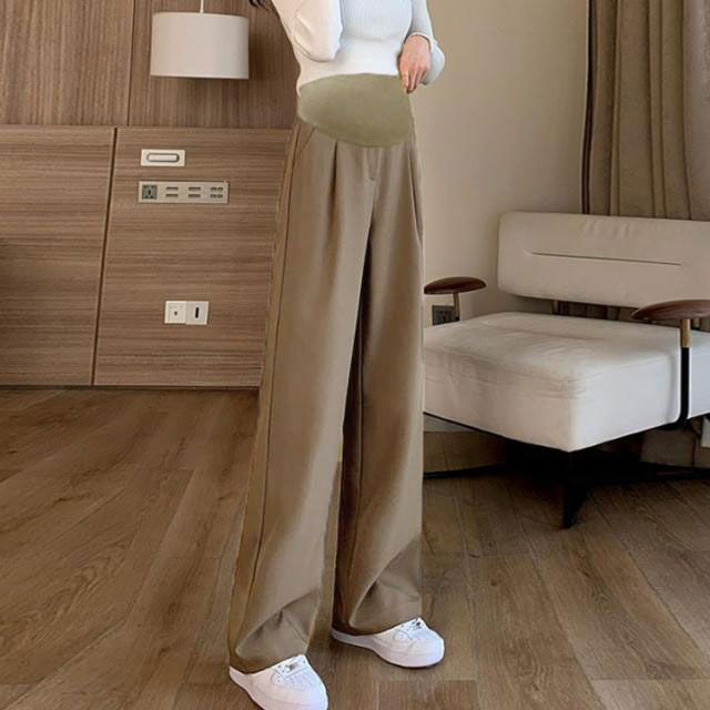マタニティパンツ ワイドパンツ テーパード仕様 ストレッチ ゆったり ウエスト調節可能 産前産後対応 体型カバー 事務服 仕事用 ブラック 春夏秋用 暖かい サイズ M 2XL XL L fancacademy-10007301 FANCアカデミー 楽天市場店 サンプル画像2
