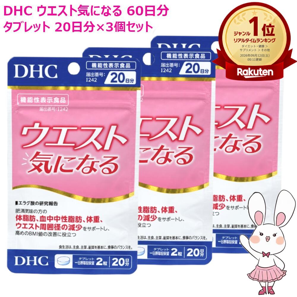 【賞味期限2028年12月・3個セット】DHC ウエスト気になる 60日分 20日分×3個セット サプリメント ダイエット サポート 健康サプリ 食生活 生活習慣 ディーエイチシー