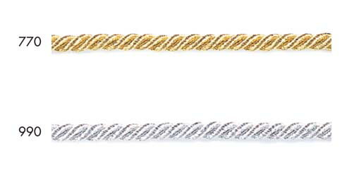 メタリックツイストコード 撚りひも 4mm《価格は1mのお値段です・巻単位購入50%オフ・1巻＝20m》※商品..