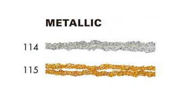 リリヤンメタリックDX (幅 :約1mm）御所車印のリリヤンです。1本4.5m×5綛（22.5m）入りになります。※商品の特性上、表記サイズより多少前後する場合がございます。※色落ちする恐れがありますので、用途をご確認の上ご使用ください。 *日本製*Size（幅） 約1mm Material (素材) ポリエステル100% How to buy(購入について) 数量はm単位になります。1m単位でお買い求めください。 1反巻き数 22.5m(4.5m×5綛） Notes (注意) 画面上と実物では多少色具合が異なって見える場合もございます。 ロットにより多少の色・サイズの違いが生じる場合や表示サイズと多少異なる場合があります。 ご了承ください。