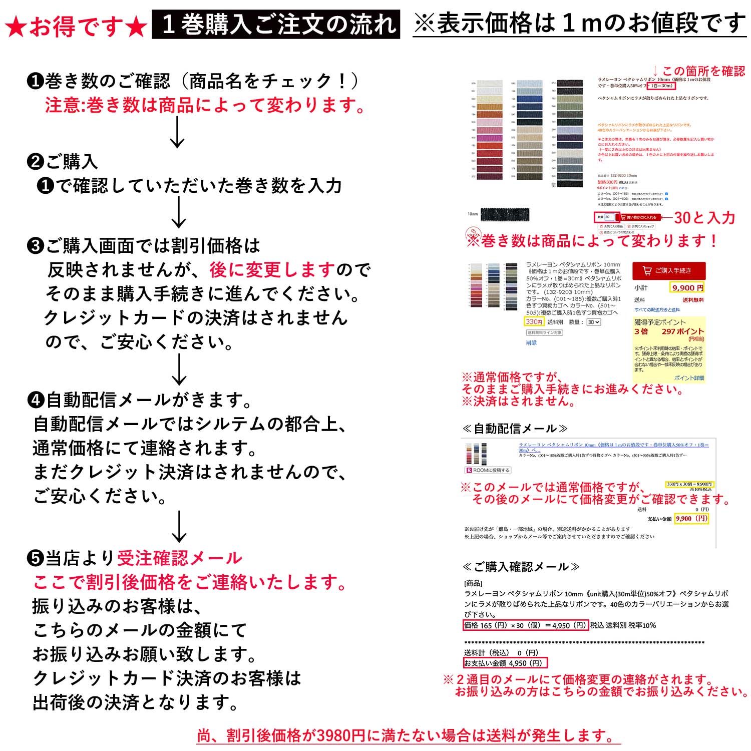 コットン フリーコード 平袋ひも(幅 :約12mm/約1.2mm厚）《価格は1mのお値段です・巻単位購入50%オフ・1巻＝30m》(No.122-337-777) 3