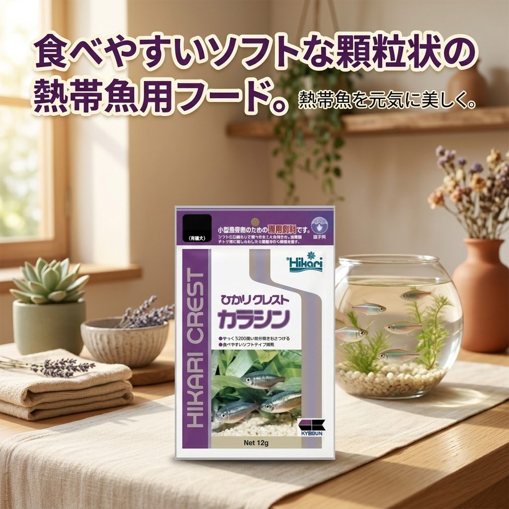 キョーリン ひかりクレスト カラシン 12g x5個 小型熱帯魚 フード 顆粒状 ソフトタ...