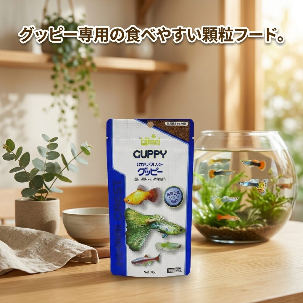 キョーリン ひかりクレスト グッピー 70g x1個 グッピー 超小型魚 小型魚 観賞魚 ...