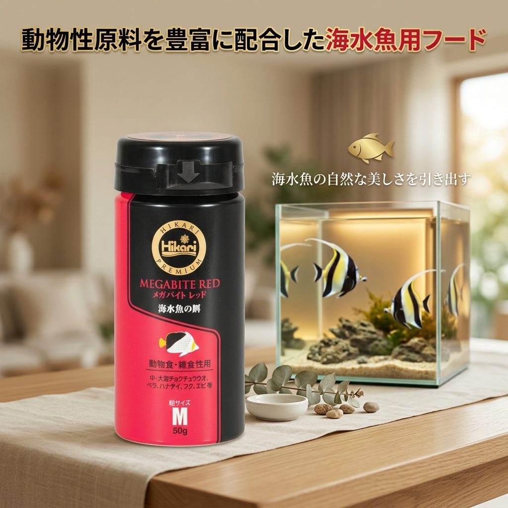 Hikari プロバイオティクス メガバイトレッド M 50g x1個 海水魚 フード 餌 キョー...