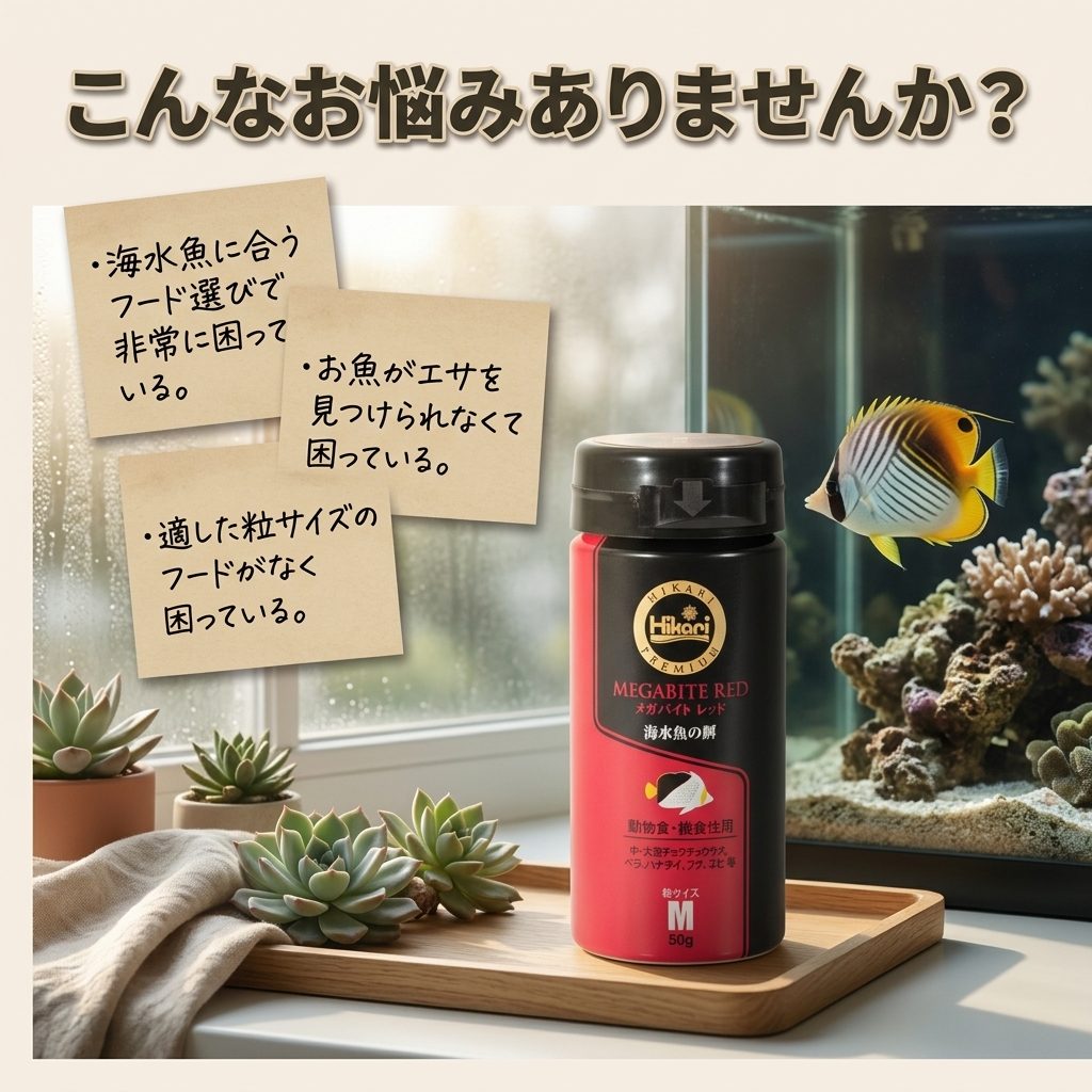 Hikari プロバイオティクス メガバイトレッド M 50g x1個 海水魚 フード 餌 キョー...