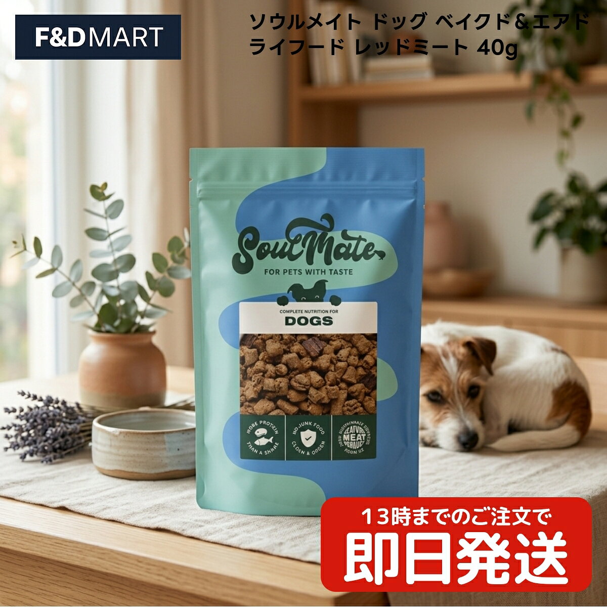 ソウルメイト ベイクド エアドライ ドッグフード レッドミート チキン シーフード 選べる3種 40g/40g×2個/1.8kg 犬 餌