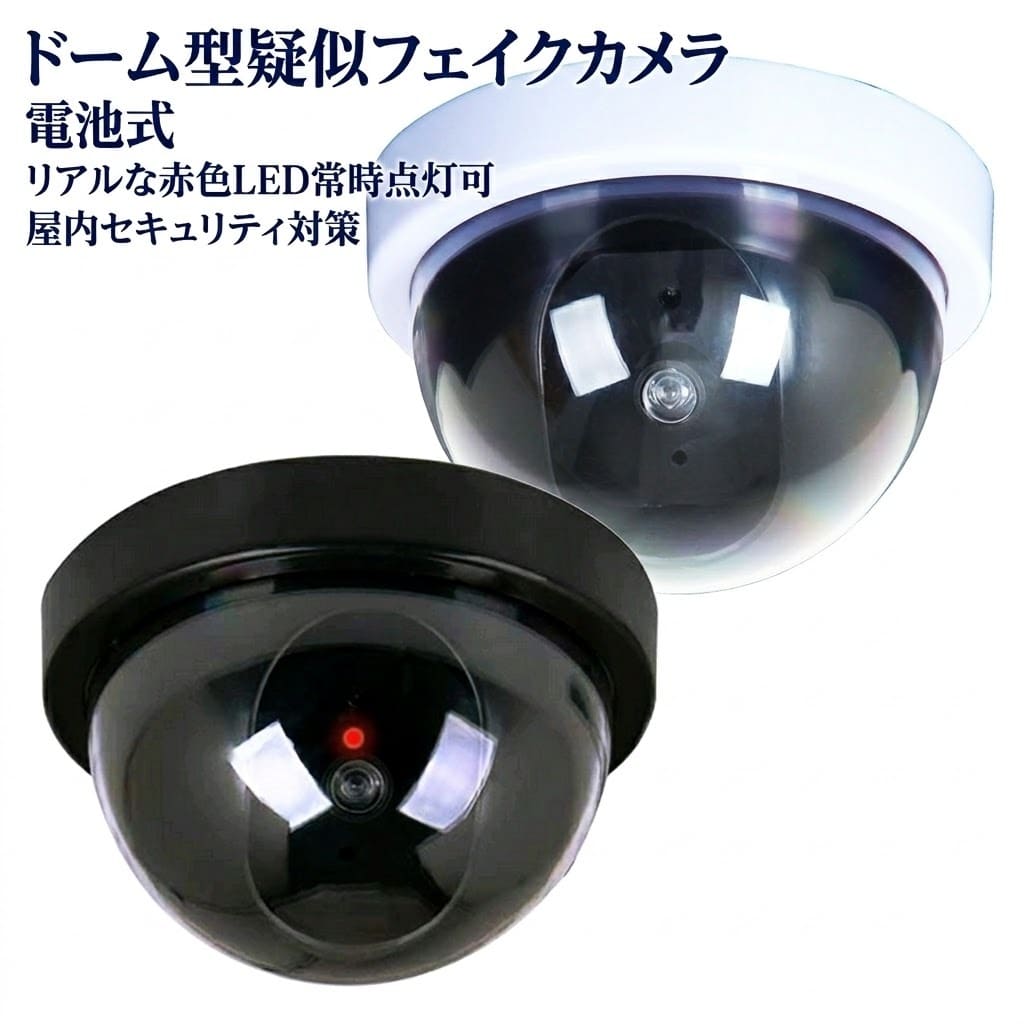 樂天商城 - ダミーカメラ 防犯カメラ ドーム型 疑似 フェイク 監視 天井取付け 半円形 電池式 屋内 セキュリティ対策 防犯グッズ