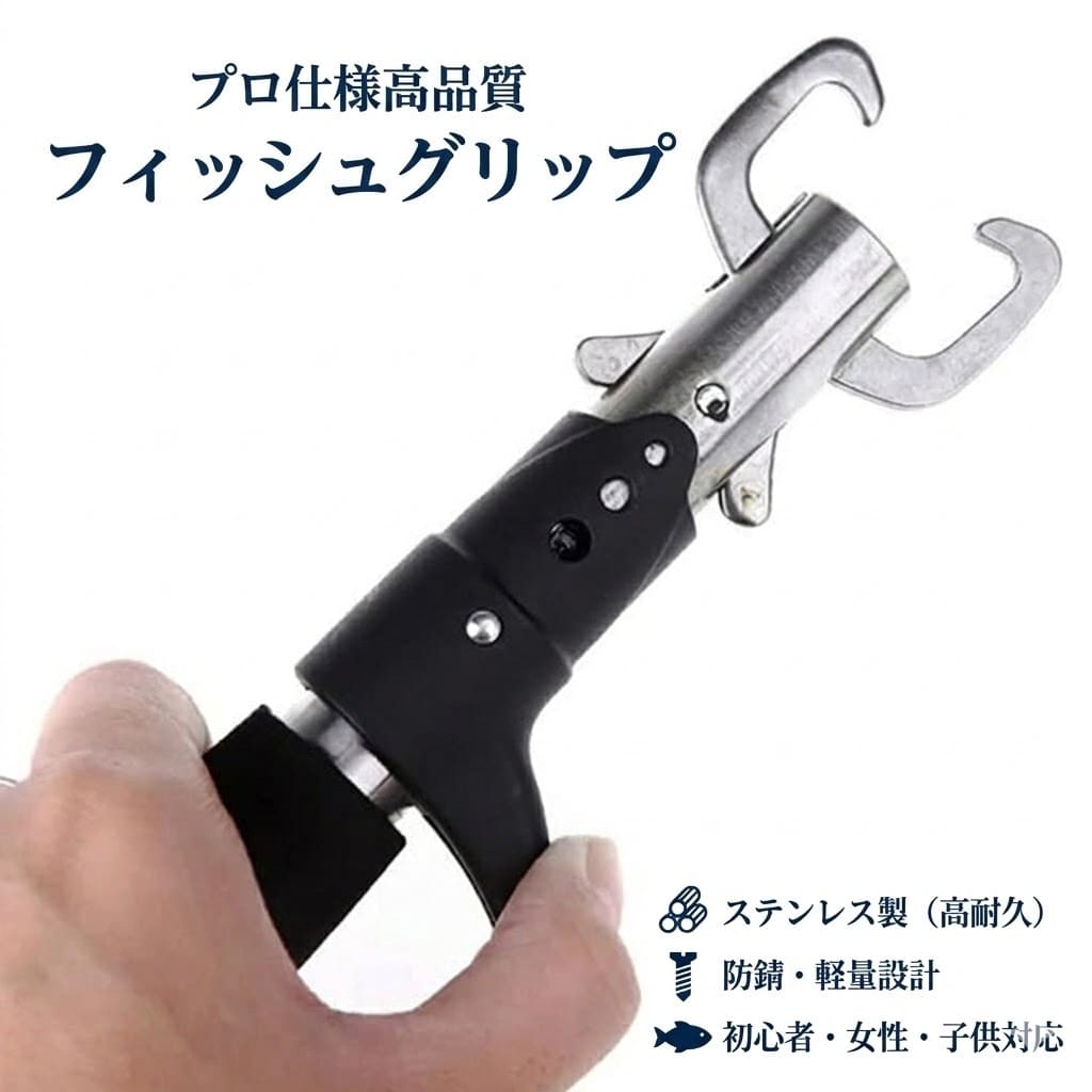 Rakuten - フィッシュ グリップ キャッチャー 魚 つかみ 釣り 海 川 青物 ホルダー 軽量 防錆 初心者 女性 子供 フィッシング 釣具