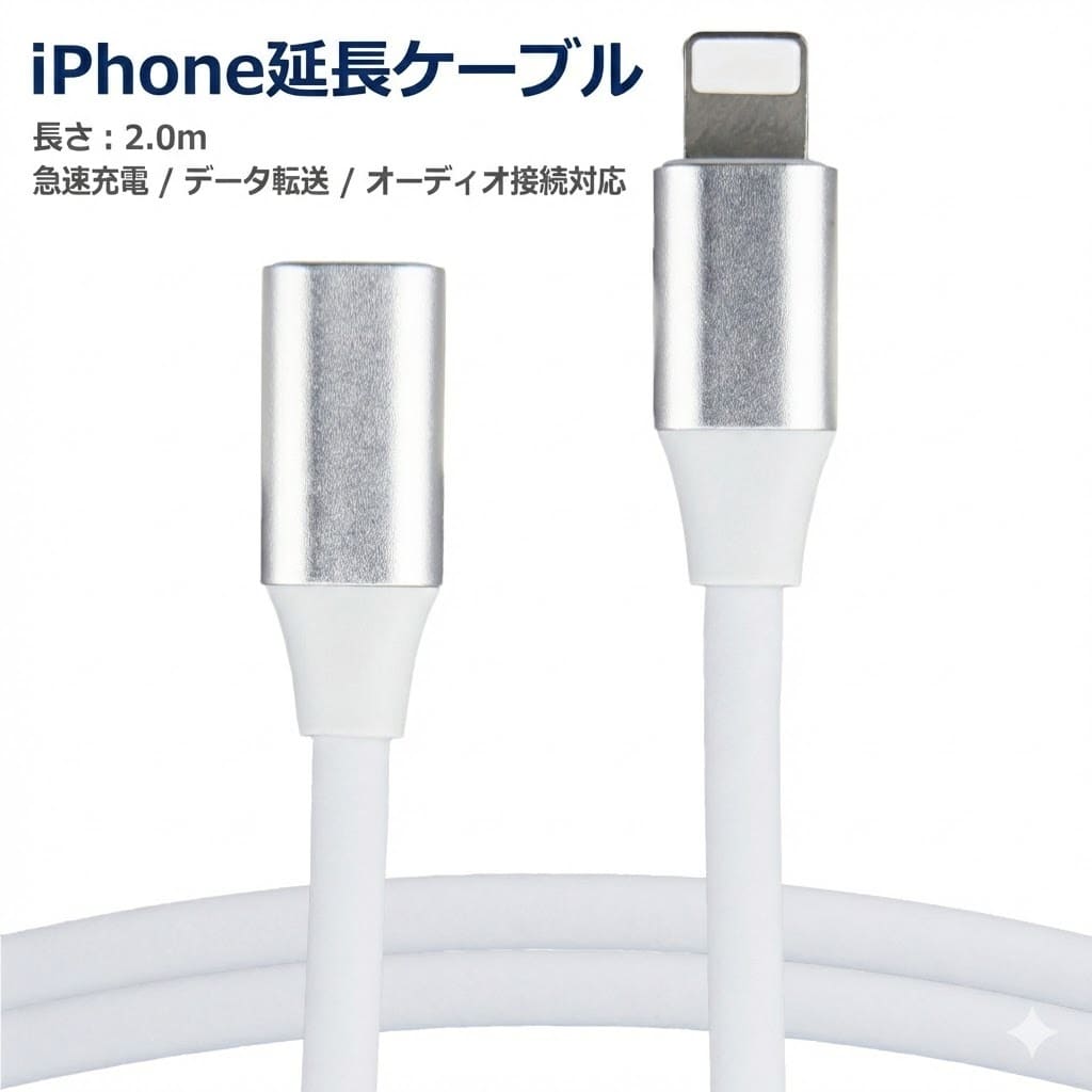 iPhone 延長 ケーブル 2m オス メス コ�