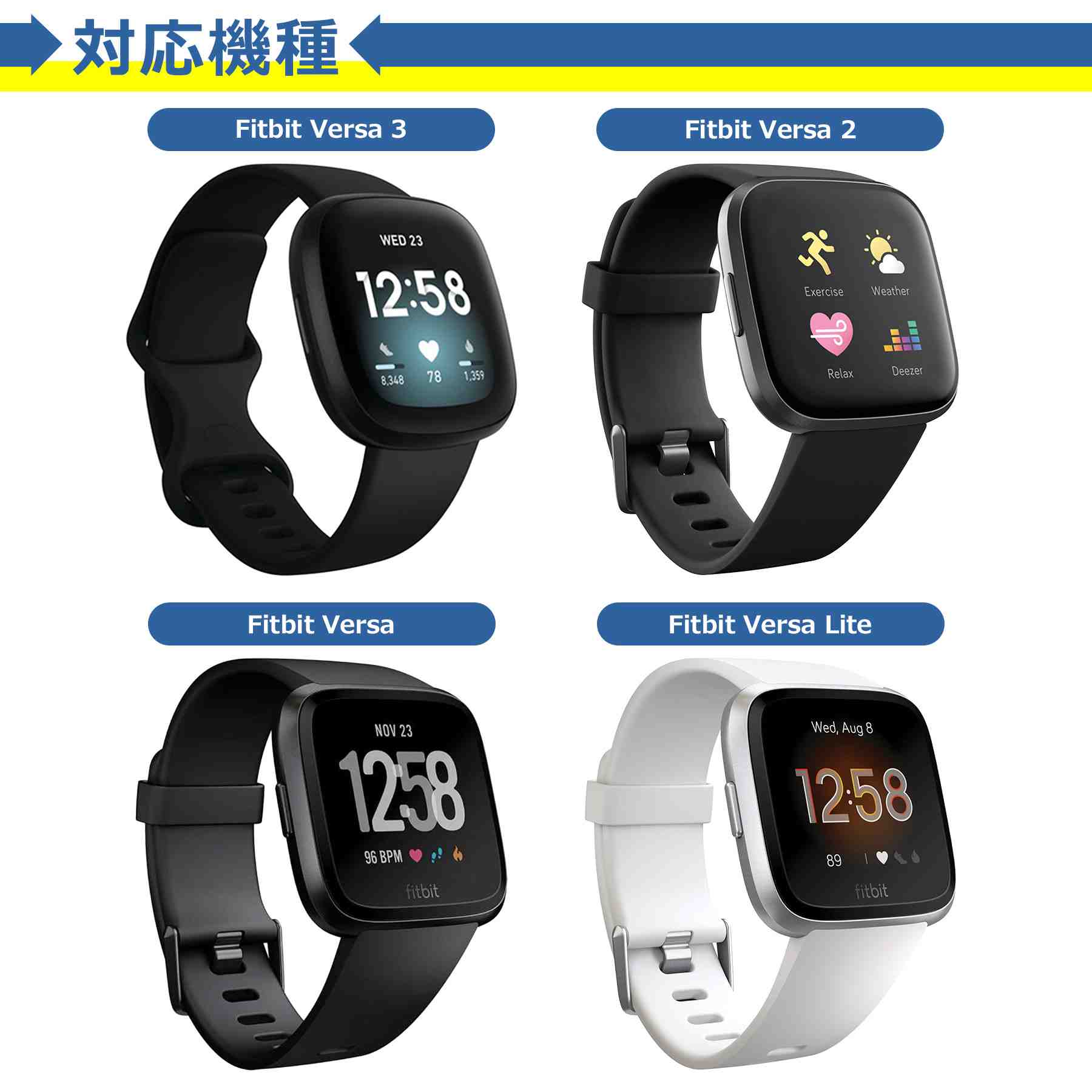 Fitbit Versa シリーズ 液晶 保護 フィルム 2枚セット ブルーライトカット TPU 互...