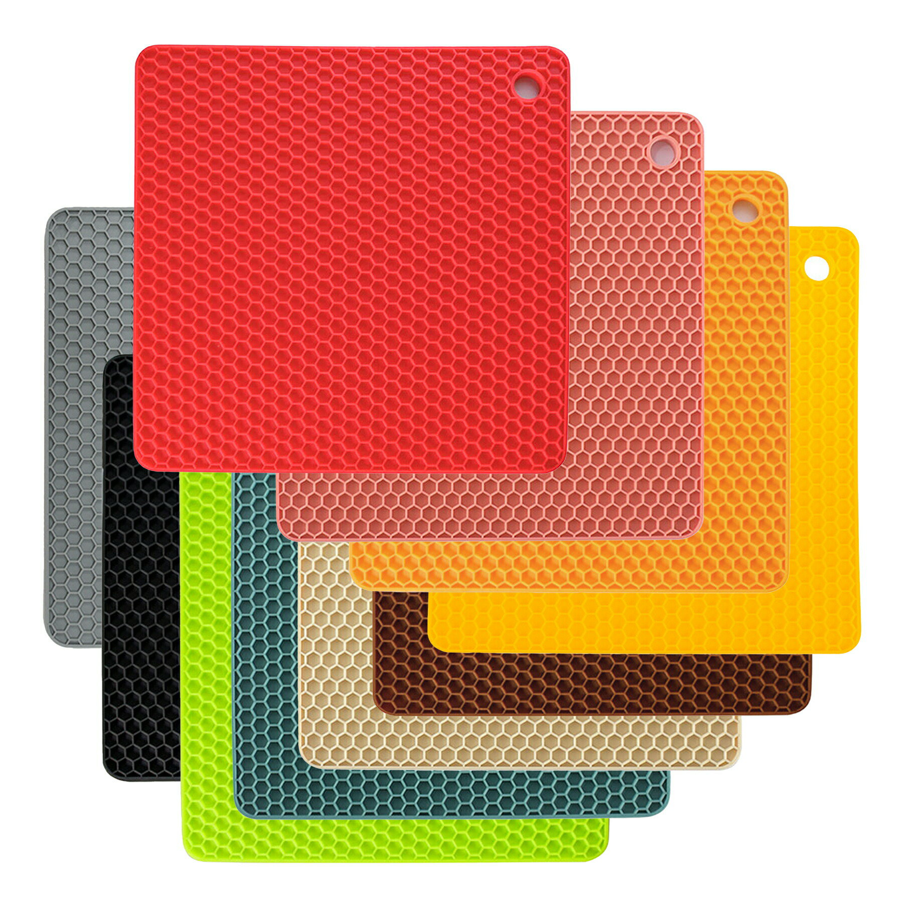 鍋敷き マット シリコン 角型 耐熱　耐冷 水洗い 防水 柔軟 滑り止め 鍋つかみ シート 四角形 台所 キッチン用品 雑貨 小物 おしゃれ かわいい...