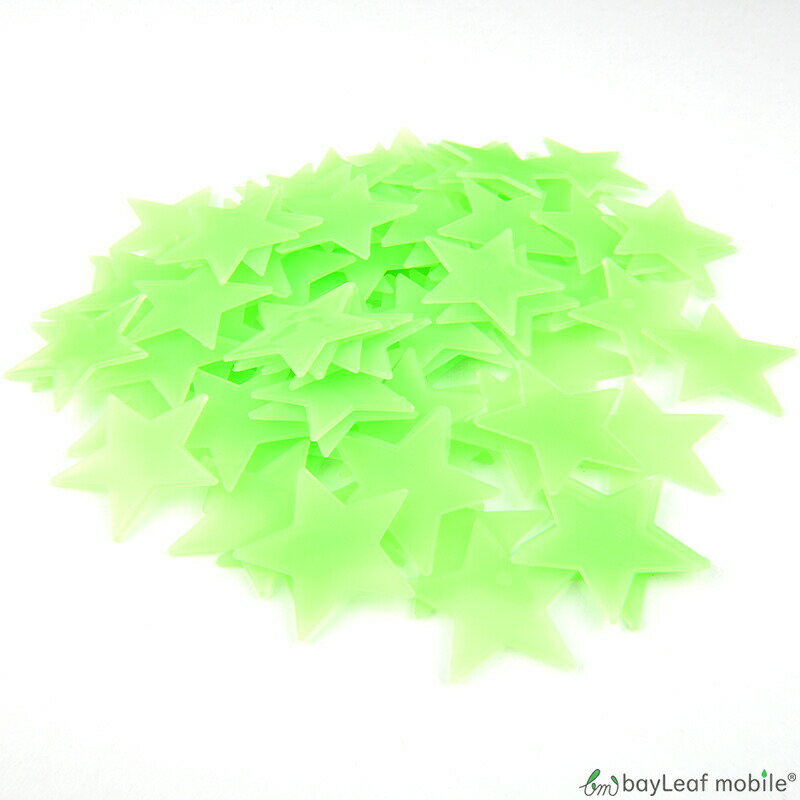 楽天BabbleCom スマホアクセサリー蓄光 星 ステッカー ウォール スター お星さま きらきら星 星空 星屑 蛍光 光る 壁 子供部屋 寝室 デコ