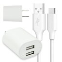 USB 電源 アダプタ タイプC ケーブル 25cm 2口 充電器 セット Type-C AC 充電 折りたたみ コンセント iPhone iPad スマホ タブレット Android 各種対応 2ポート コンパクト 旅行 PSE認証|詳細画像