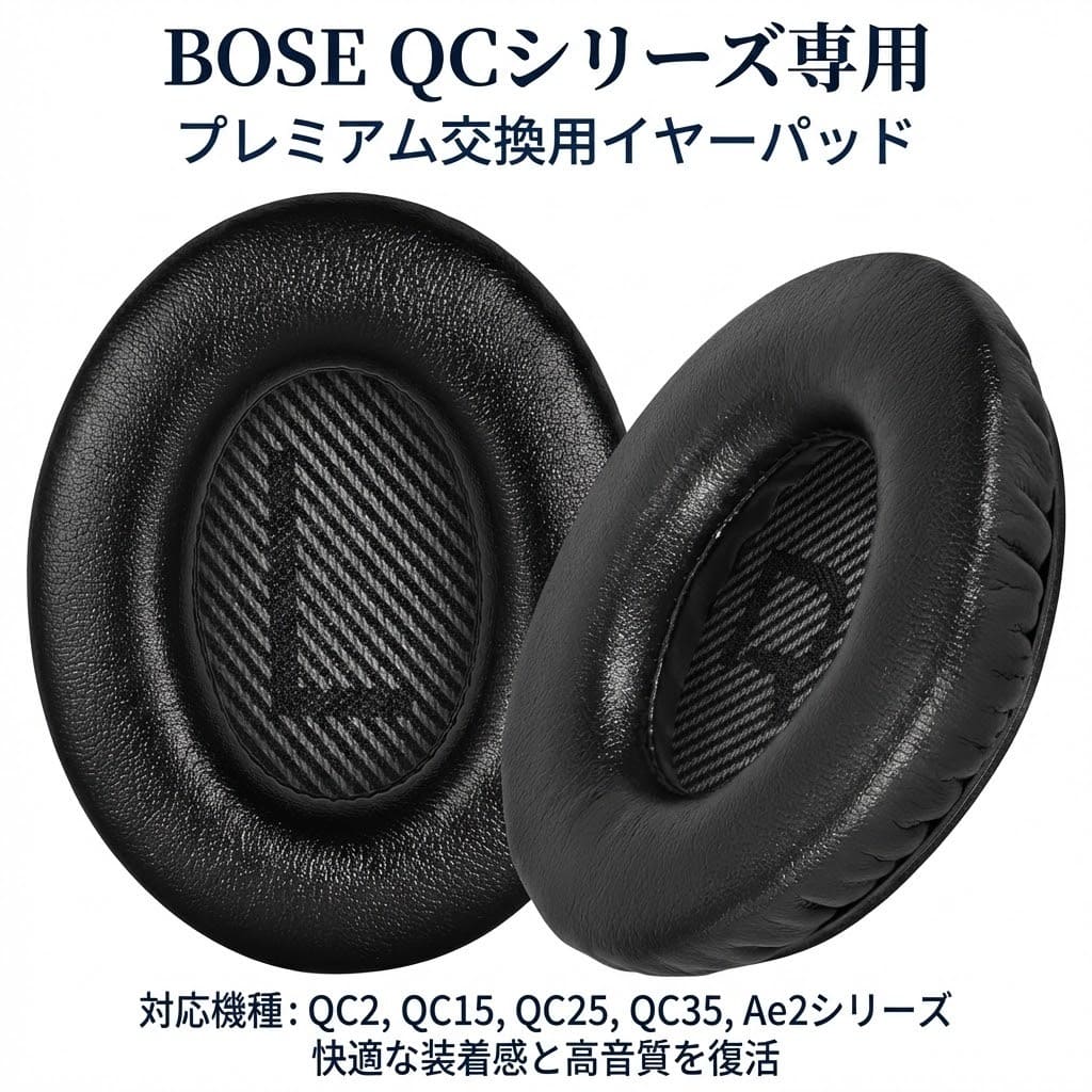 乐天商城 - イヤーパッド BOSE QCシリーズ用 交換用 ペア ヘッドホン 取付簡単 QC2 QC15 QC25 QC35 Ae2 Ae2i Ae2w カバー クッション 互換品