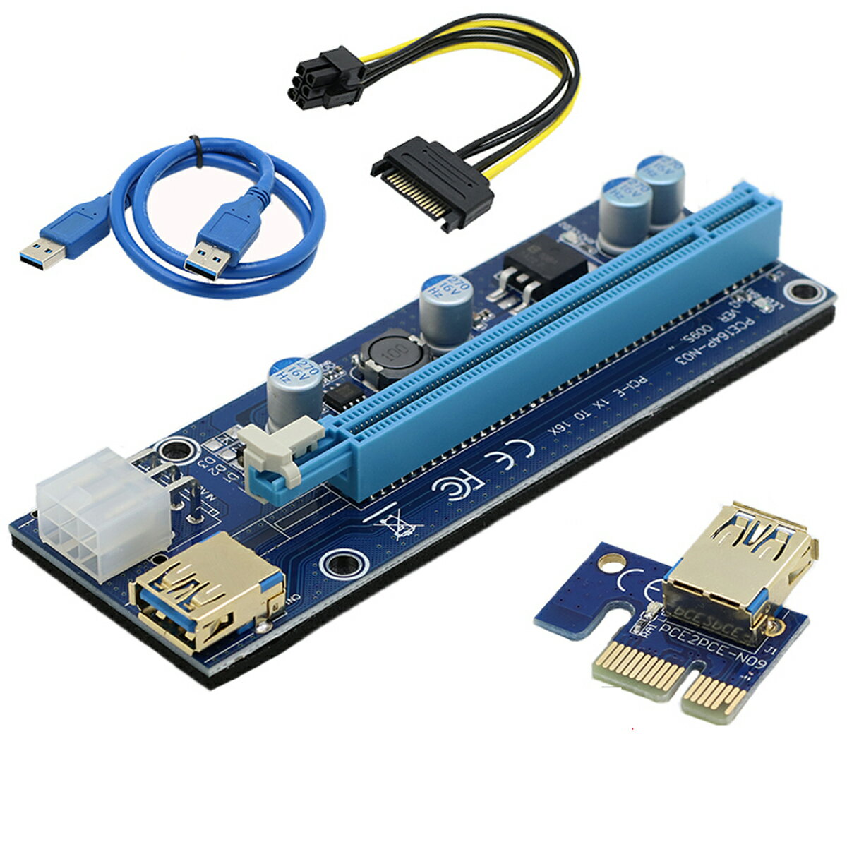 饤 ƥ ޥ˥ ӥåȥ ̵ BabbleCom PCI-E 1X to 16X  USB 3.0 PCI-E Express ĥ֥ η 4pin 6Pin PCI-E15Pin SATA