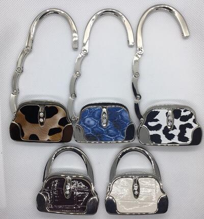 送料無料　バッグハンガー アニマル柄 バッグホルダー キラキラ アニマル　鞄かけ 荷物かけ 折りたたみ..