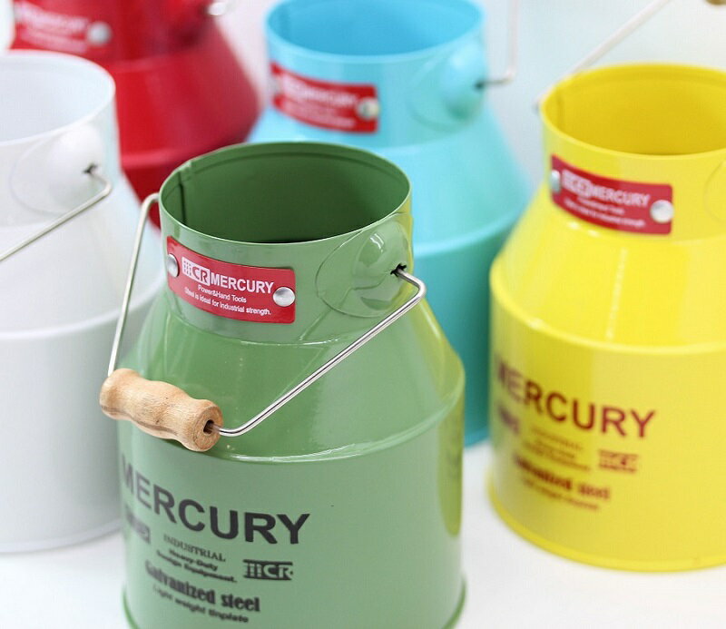 送料無料　【MERCURY】 マーキュリー・ミルク缶mini　小物入れ/ペン立て/植木鉢/ブリキ/缶/ヴィンテージ