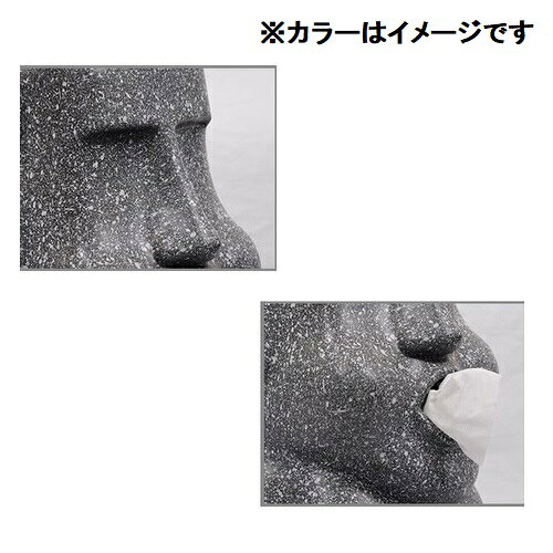モアイのティッシュボックス ブラック ティッシュペーパー ポケット ティッシュケース スタンド モアイ ティッシュボックス 送料無料 [2]