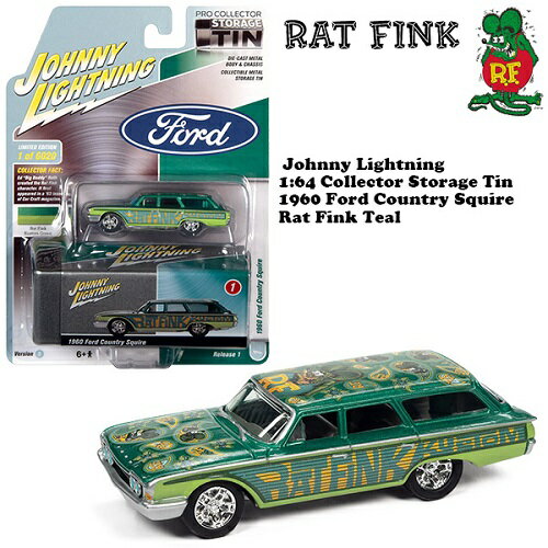 乐天商城 - ダイキャストメタル 1:64 Rat Fink 1960 Ford Country Squire Green / Teal ラットフィンク ミニカー グリーン アメトイ アメリカン 雑貨 インテリア 置物 車 送料無料