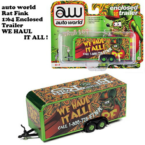 樂天商城 - ダイキャストメタル Auto World 1:64 Rat Fink Enclosed Trailer WE HAUL ALL ! ラットフィンク ミニカー トレーラー アメトイ アメリカン 雑貨 インテリア 置物 送料無料