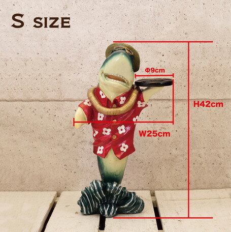 Shark Waiter(S size) A1606 フィギュア シャーク ウエイター インテリア サメ レジ カフェ レストラン バー 送料無料