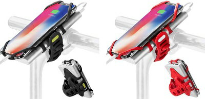簡単取り付け Bone Collection Bike Tie Pro Pack スマホホルダー BK18121 （ ブラック ・ レッド ） 充電しながら使える iPhone Android 自転車 ロードバイク クロスバイク マウンテンバイク ベビーカー ショッピングカート スクーター スマホホルダー シリコン 送料無料