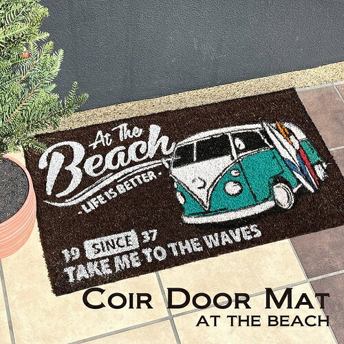 玄関マット レクト コイヤーマット AT THE BEACH 【CR-10191】 玄関 テラス インテリア アメリカン グッズ コイヤー マット 送料無料のサムネイル