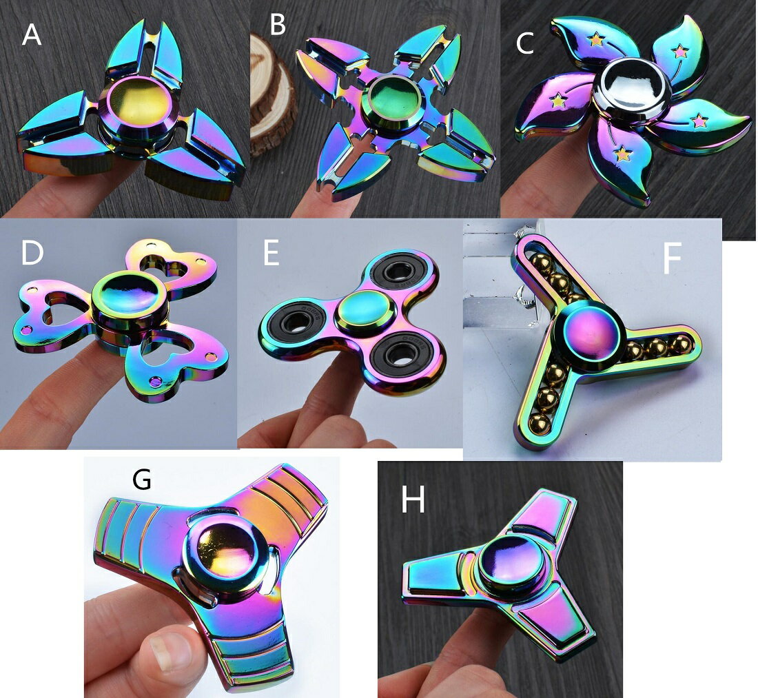 送料無料　ハンドスピナー 亜鉛合金　Hand spinner 指スピナー スピン/三角/指遊び/独楽回し 8種類