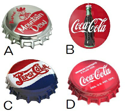 送料無料　メタルエンボスサイン　COCA COLA COKE BOTTLE CAP　PEPSI CAP　MOUNTAIN DEW BOTTLE CAP　COKE DISK