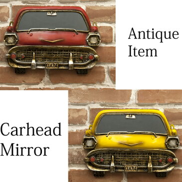 送料無料　★【Antique Carhead 】★車のデザインがカッコ良い カーヘッドミラー★